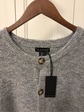Art of Rhetoric Heather Gray Button Front Knit Cardigan-wool blend